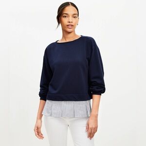 Striped Poplin Sweatshirt